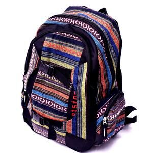 Kamala Multicolor Woven Backpack Boho Travel School Bag